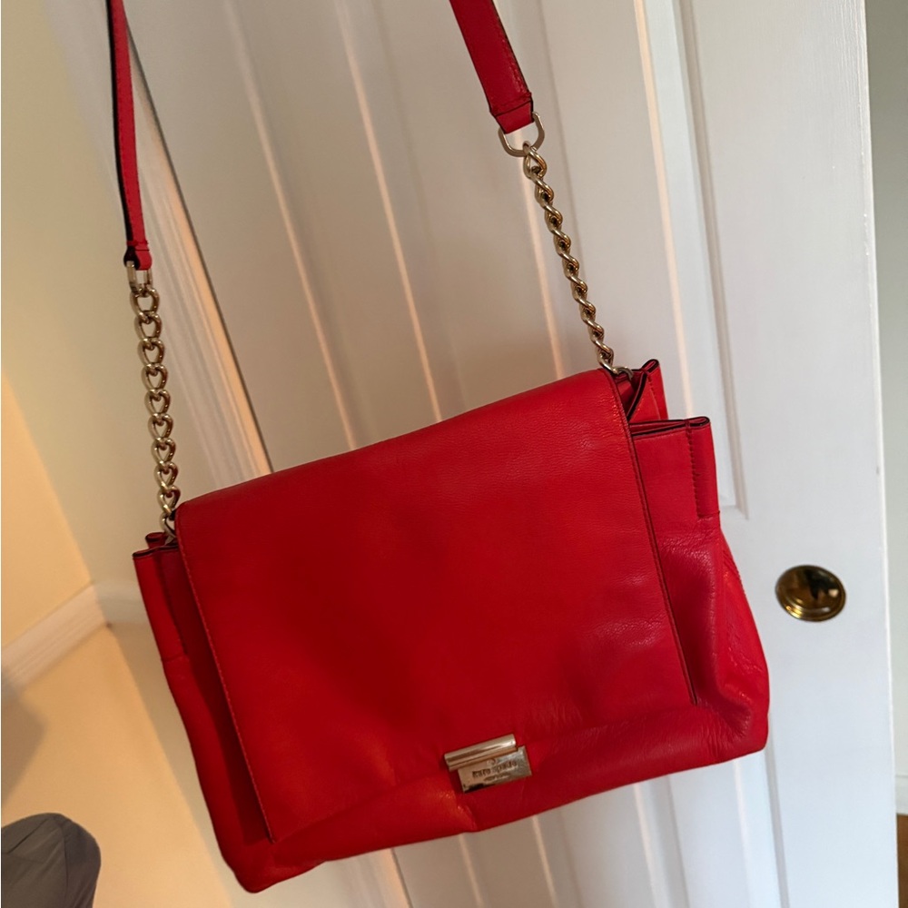 Kate Spade Red Leather Crossbody Shoulder Bag
